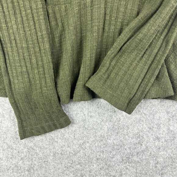 Maeve Anthropologie Winterscape Sweater Top Women S Olive Green Cowl Neck Peplum - Picture 11 of 12